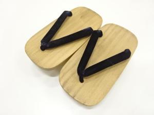 未使用品　鼻緒ビロード　男物桐下駄(23センチ)
